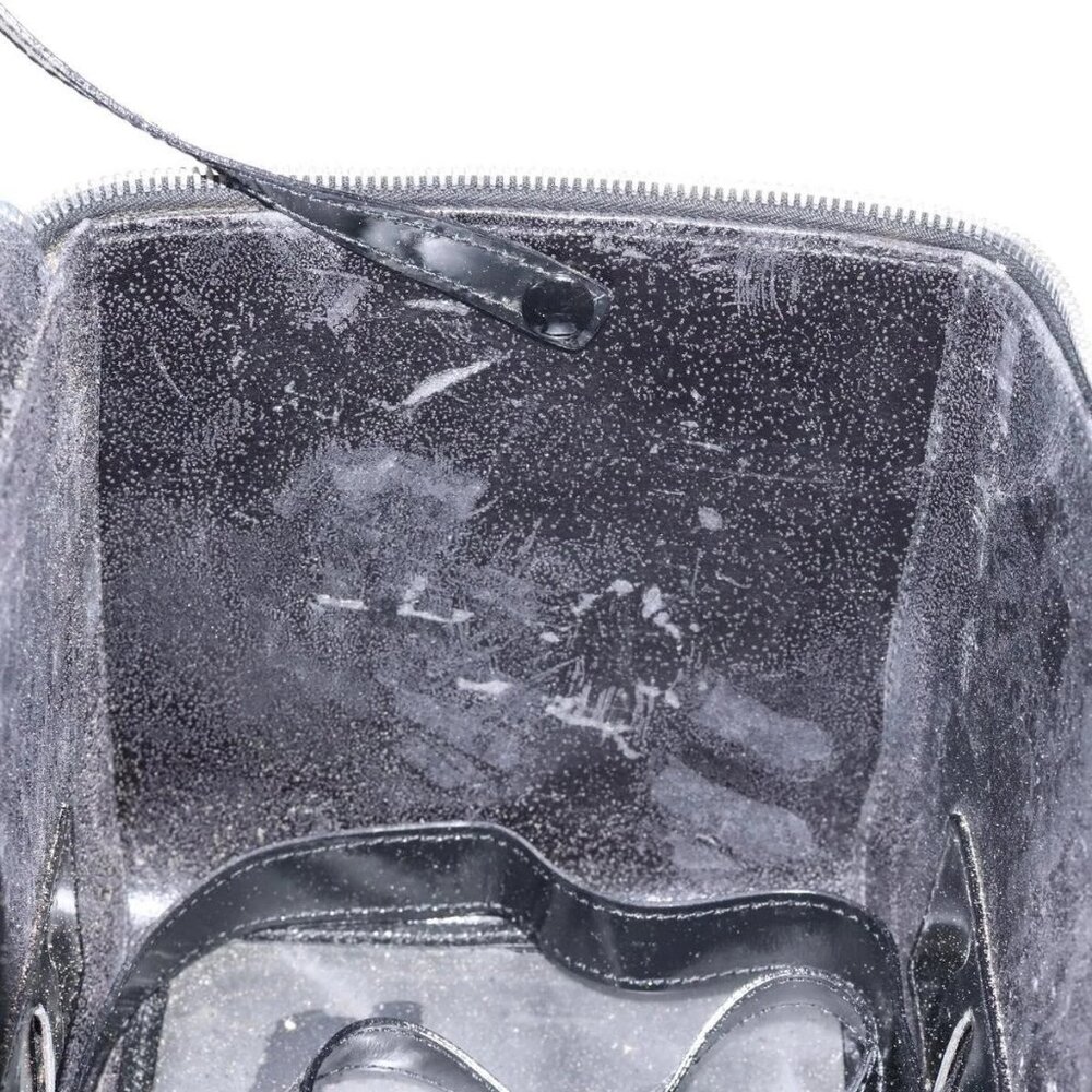 GUCCI Hand Bag Enamel Black Silver Auth am8761 - Picture 14 of 16